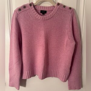 J. Crew  Shoulder Button-Detail Lilac Cashmere Sweater
